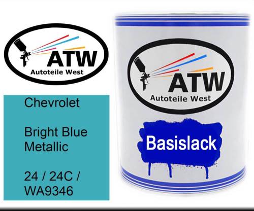 Chevrolet, Bright Blue Metallic, 24 / 24C / WA9346: 1L Lackdose, von ATW Autoteile West.